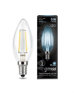 Лампа LED Filament Свеча E14 5W 450lm 4100К 103801205 Gauss