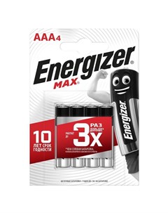 Батарейки алкалиновые Мах AAA 4 шт на блистере Energizer