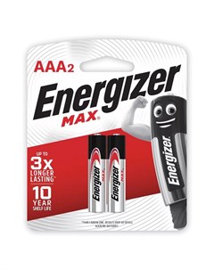 Батарейки алкалиновые Мах AAA 2 шт на блистере Energizer