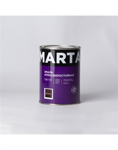 Эмаль ПФ 115 коричневая 0 9кг Марта