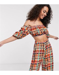 Кроп топ от комплекта в клетку KENYA Asos made in