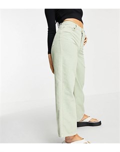 Шалфейно зеленые свободные вельветовые джинсы в винтажном стиле с завышенной талией ASOS DESIGN Peti Asos petite