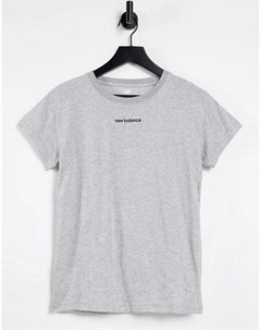 Серая футболка с круглым вырезом и логотипом Relentless New balance