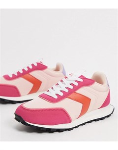 Розовые кроссовки для широкой стопы на шнуровке Asos design