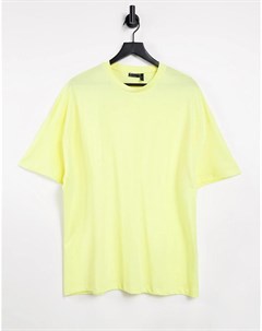 Желтая oversized футболка из органического хлопка Asos design