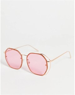 Розовые солнцезащитные очки в блестящей оправе в стиле 70 х Asos design