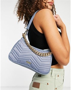 Нейлоновая сумка на плечо пастельно голубого цвета с цепочкой и стеганой отделкой Skinnydip