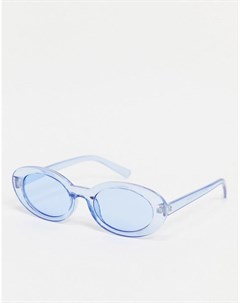 Овальные голубые солнцезащитные очки с линзами и оправой одного цвета Asos design