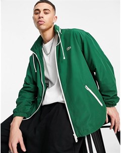 Зеленая классическая куртка с убирающимся капюшоном Lacoste