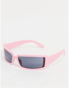 Солнцезащитные очки среднего размера в розовой изогнутой оправе квадратной формы Asos design