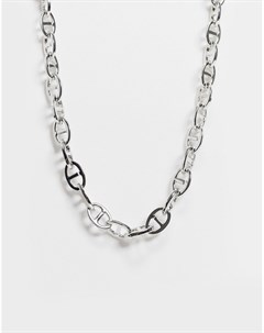 Серебристое ожерелье со звеньями замочками Asos design
