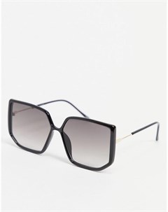 Большие солнцезащитные очки в блестящей тонкой оправе черного цвета в стиле 70 х Asos design