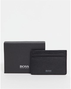 Черная фактурная кредитница с логотипом Boss