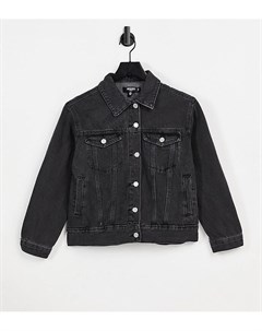 Черная джинсовая куртка в стиле oversize Missguided petite