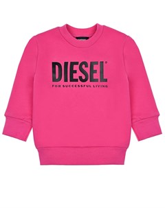 Свитшот цвета фуксии с логотипом детский Diesel