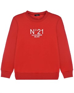 Красный свитшот с белым лого детский No21