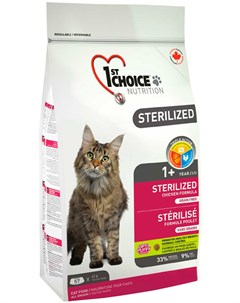 Cat Adult Sterilized беззерновой для взрослых кастрированных котов и стерилизованных кошек с курицей 1st choice