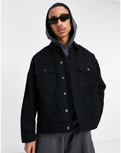 Черная джинсовая oversize куртка Asos design