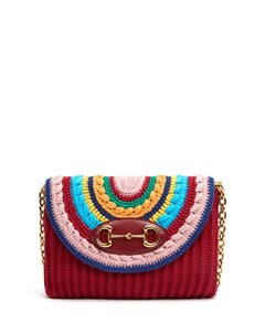 Разноцветная вязаная сумка из хлопка Horsebit 1955 Gucci