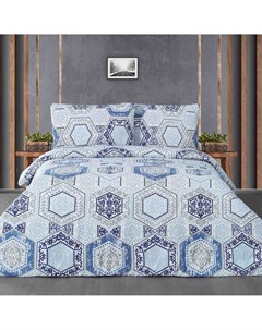 Комплект постельного белья Mavera голубой с синим Евро Arya home