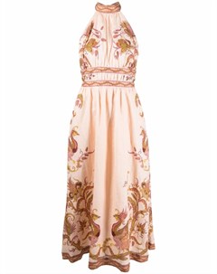 Платье миди с вырезом халтер и цветочным принтом Zimmermann
