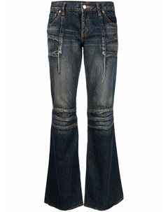 Расклешенные джинсы с эффектом потертости Junya watanabe comme des garçons pre-owned