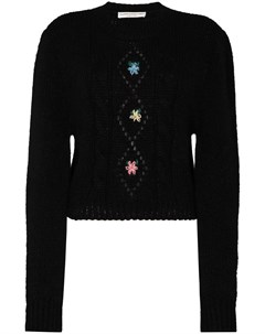 Укороченный свитер с цветочной вышивкой Alessandra rich