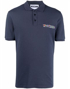 Рубашка поло с вышитым логотипом Moschino