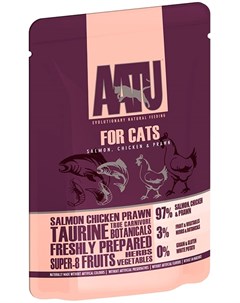 Cat Salmon Chicken Prawn беззерновые для взрослых кошек с лососем курицей и креветками 85 гр Aatu