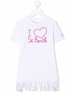 Платье футболка с бахромой и логотипом Mc2 saint barth kids