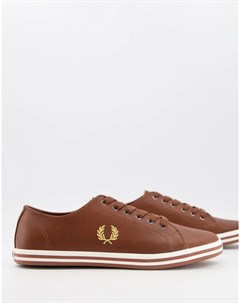 Светло коричневые кожаные кроссовки B7163 Kingston Fred perry