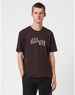 Темно бордовая футболка с логотипом Allsaints
