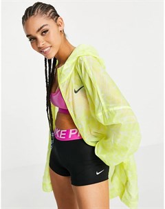 Желтая куртка с логотипом из прозрачной ткани Nike