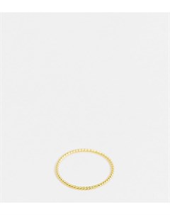 Тонкое позолоченное кольцо из стерлингового серебра перекрученного дизайна Asos design