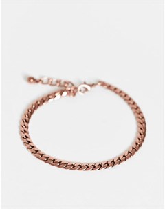 Узкий браслет в винтажном стиле в виде плоской цепочки шириной 5 мм цвета розового золота Asos design