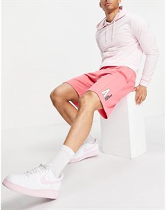 Розовые oversized шорты со вставками и нашивками с логотипом от комплекта Asos actual