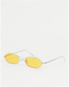 Серебристые шестиугольные солнцезащитные очки унисекс с желтыми линзами AJ Morgan Aj morgan
