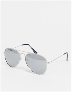 Серебристые солнцезащитные очки авиаторы в стиле унисекс Aj morgan
