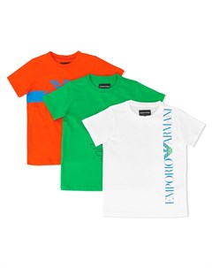 Три футболки с логотипом Emporio armani kids