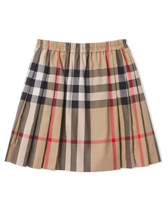 Плиссированная юбка в клетку Burberry kids