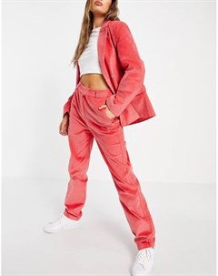 Широкие вельветовые брюки розового цвета с завышенной талией Comfy Cords Adidas originals