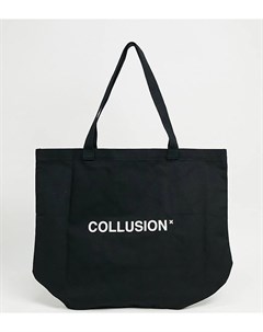 Черная сумка тоут с логотипом Unisex Collusion