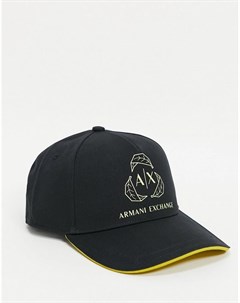 Черная бейсболка с большим логотипом Armani exchange