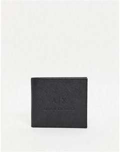 Черный кожаный бумажник с тисненым логотипом AX Armani exchange