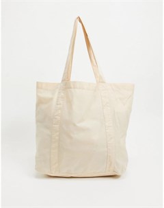 Кремовая сумка тоут в стиле oversized из органического хлопка Asos design