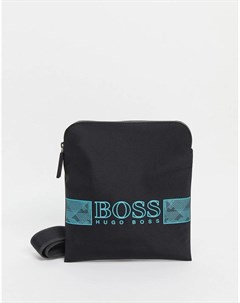 Черная сумка почтальона с логотипом BOSS Boss by hugo boss