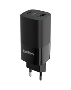 Сетевое зарядное устройство 3 Port USB Smart ID 65W GaN Power Adapter черный DN207101 Dorten