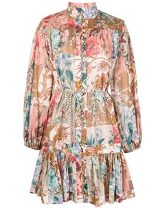 Платье с завязками и цветочным принтом Zimmermann