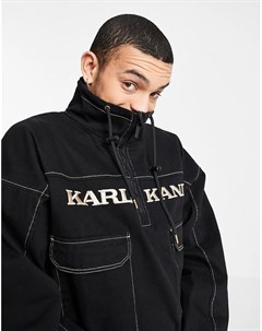 Выбеленная черная ветровка в винтажном стиле Karl kani