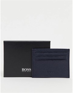 Темно синяя кредитница из зернистой кожи BOSS Boss by hugo boss